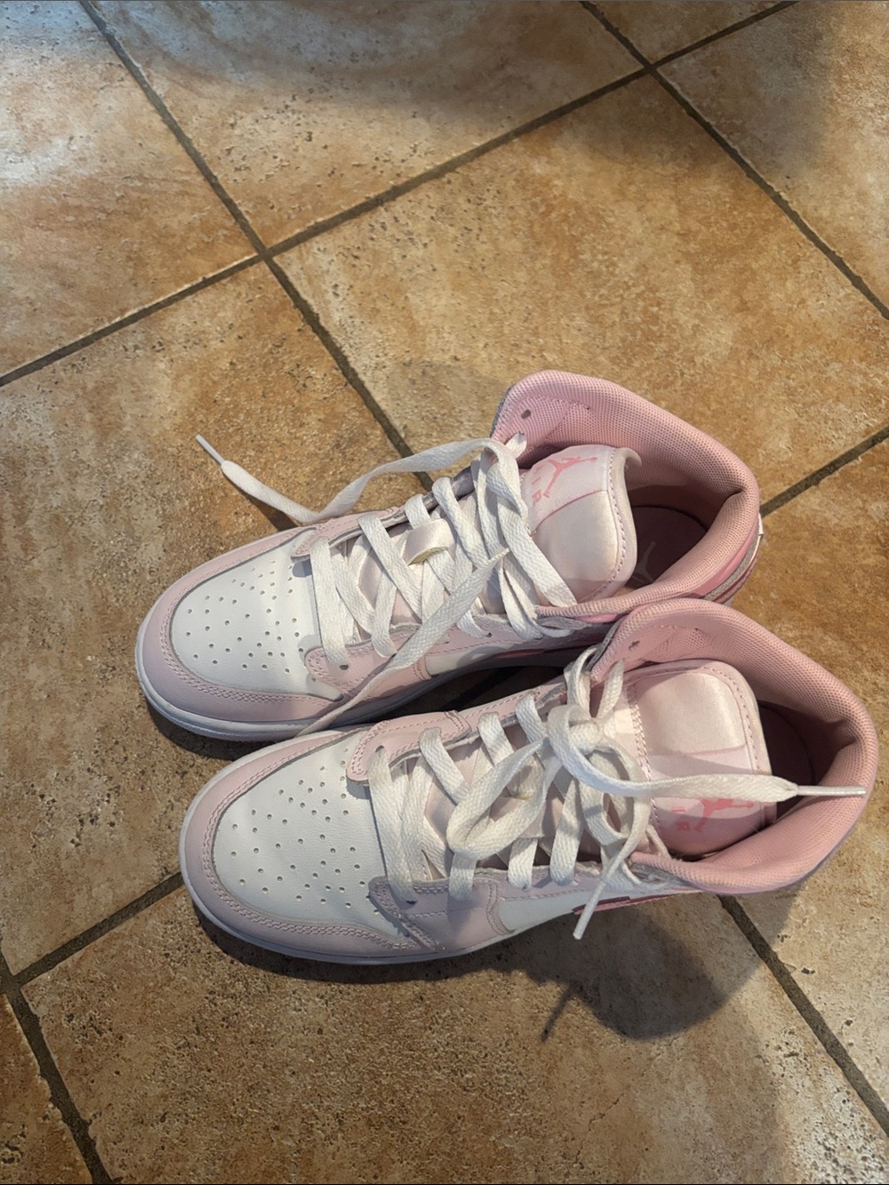 Nike Women's White and Light Pink Low-Top Sneakers